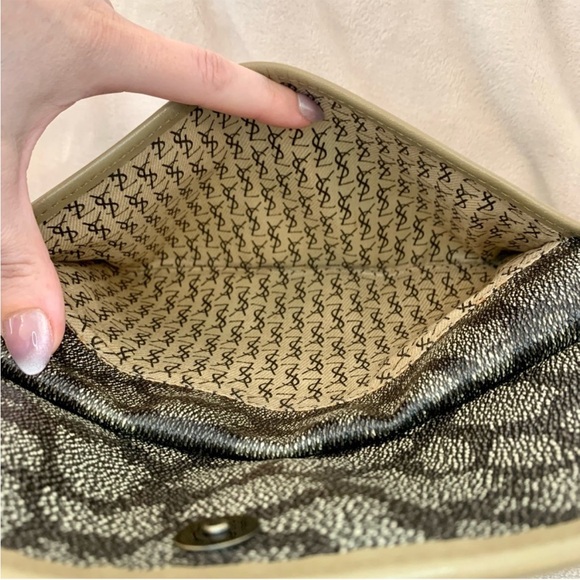 Vintage YSL Yves Saint Laurent Giraffe Print Leather Clutch Pouch - Picture 10 of 16